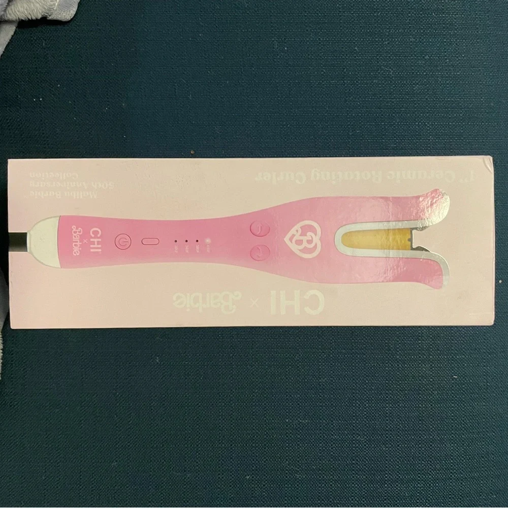 New Chi X Barbie 1” Ceramic Rotating Curler Pink 50th Anniversary Collection